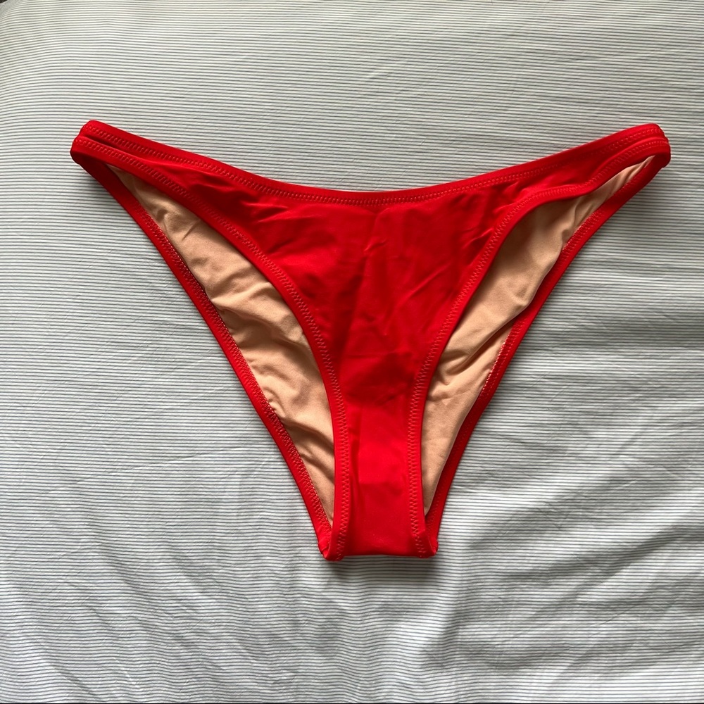 Jcrew Bright Cerise 1989 High Leg Bikini Bottom
